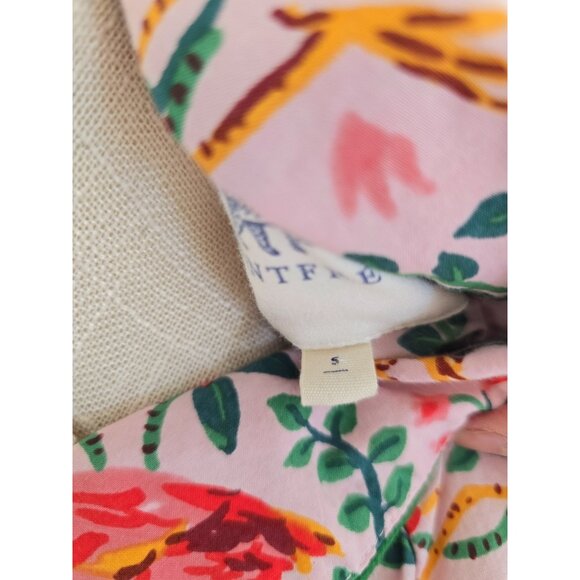 Print Fresh Organic Cotton Flamingo Floral Pink 2 Piece Pajama Set S Lounge - Picture 7 of 11